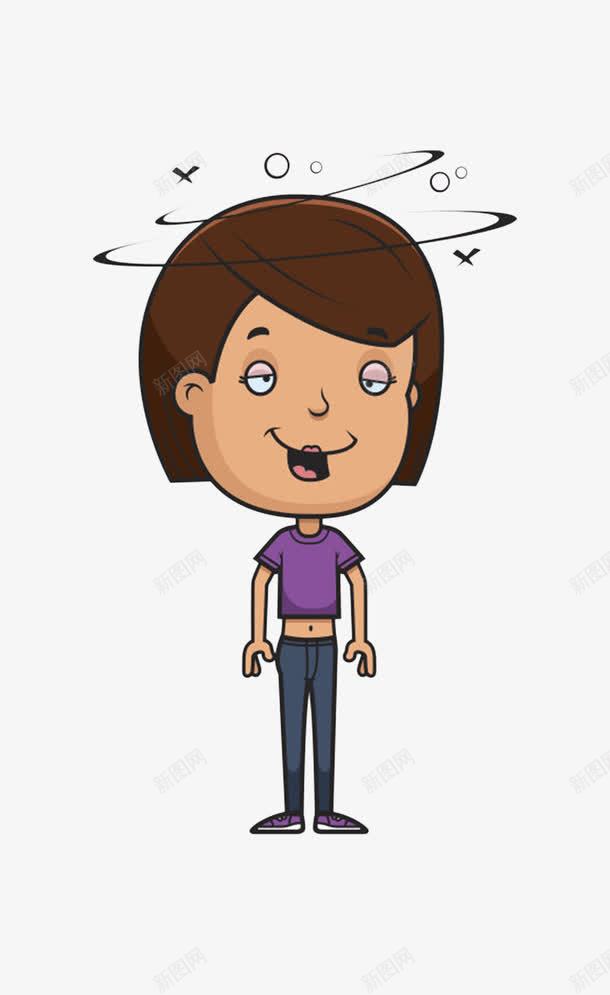 卡通人物小女孩头晕元素png免抠素材_88icon https://88icon.com 不舒服 人物 免扣 免费下载 冒星星 卡通 卡通人物头晕 喝多了 头晕 头脑混乱 眼花 脑袋涨 走路不了