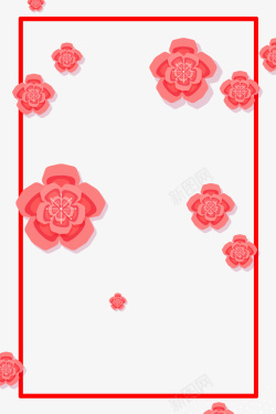 红色梅花装饰中国风海报素材