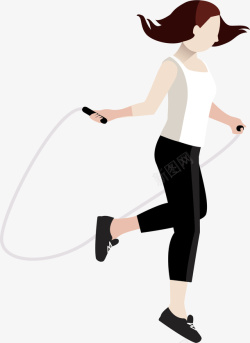 跳绳的人跳绳运动健身的人矢量图高清图片