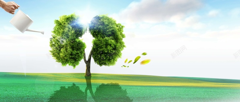 植树节创意大树肺公益环保海报背景背景
