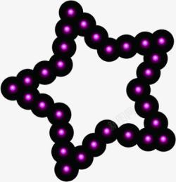 创意黑色紫色质感五角星形状素材