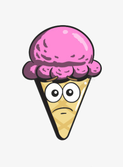 卡通锥奶油表情符号冰蛋卷冰淇凌素材