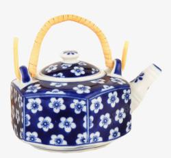 中国风青花瓷茶壶素材