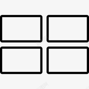 数学矢量4矩形图标图标