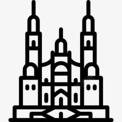 圣地亚哥大教堂圣地亚哥德孔波斯特拉大教堂图标高清图片