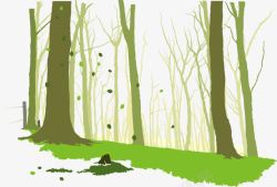 手绘树林素材