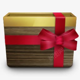 圣诞礼物盒金色的圣诞礼物盒图标图标