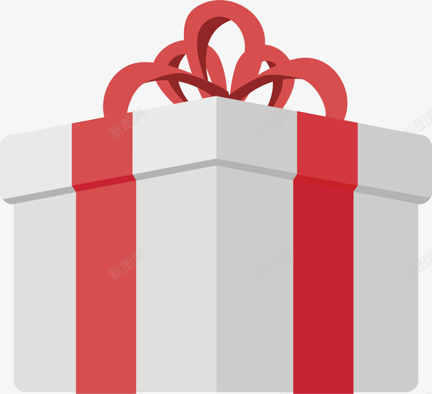 白色的礼物盒矢量图ai免抠素材_88icon https://88icon.com 创意 可爱 惊喜 礼物盒 简约 红色 蝴蝶结 矢量图