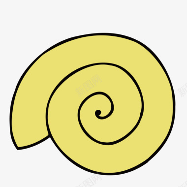 山竹壳手绘蜗牛壳图标图标