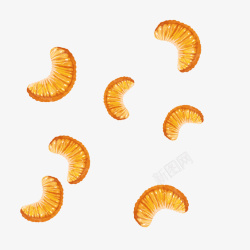 手绘漂浮橘子水果素材