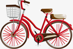 红色自行车矢量图素材