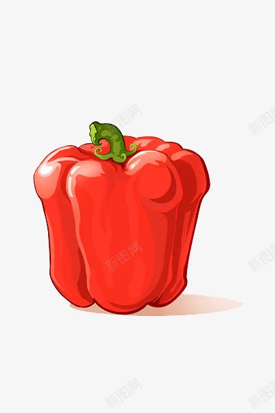 红色灯笼椒png免抠素材_88icon https://88icon.com 卡通菜园 插图 灯笼椒 绿色食品 蔬菜 装饰
