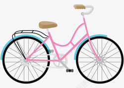 粉色时尚女士自行车矢量图素材