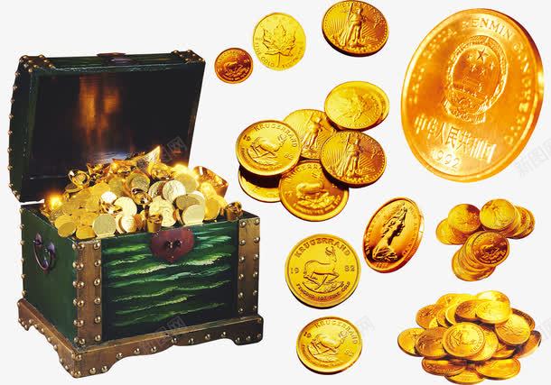 闪闪发光的金钱png免抠素材_88icon https://88icon.com 箱子 金币 钱