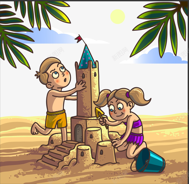 沙滩儿童玩耍矢量图eps免抠素材_88icon https://88icon.com 儿童玩耍 沙滩 矢量沙滩儿童玩耍 矢量图