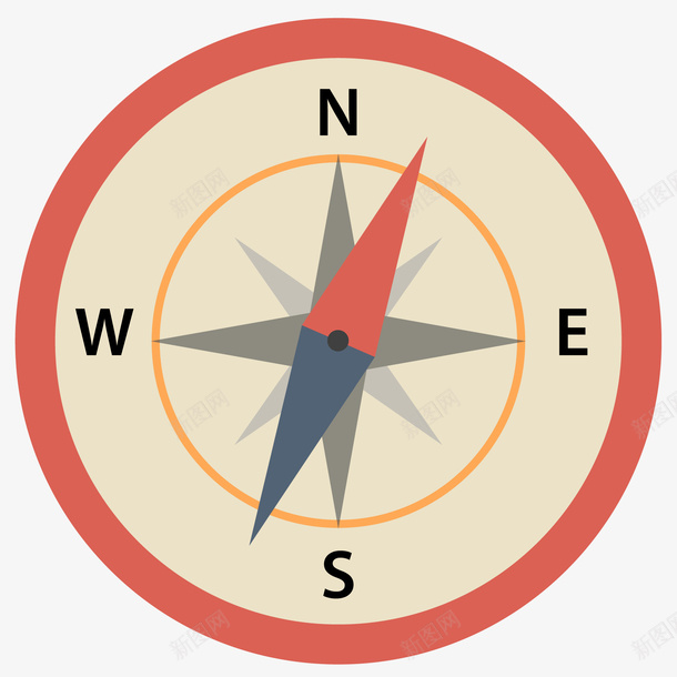 卡通扁平化指南针矢量图ai免抠素材_88icon https://88icon.com 圆形 扁平化 指南针 方向 生存工具 野外 野营 矢量图