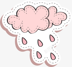 唯美粉色雨滴素材