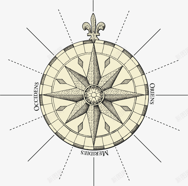 罗盘矢量图ai免抠素材_88icon https://88icon.com 卡通手绘 复古 水彩画 矢量图 罗盘 罗盘图 装饰图案 黑白色