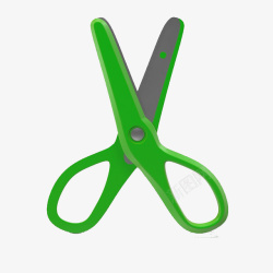 小型绿色儿童剪刀素材