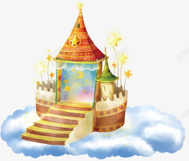 儿童节装饰卡通童话城堡png免抠素材_88icon https://88icon.com 儿童节 卡通手绘 童话城堡 装饰图案
