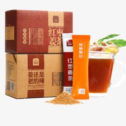 实物简品红糖姜茶饮料包装素材