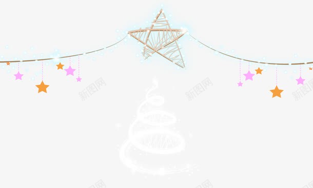 发光的星星和发光的圣诞树png免抠素材_88icon https://88icon.com 发光 圣诞树 圣诞装饰元素 星星