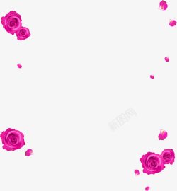 飘散粉色玫瑰花素材