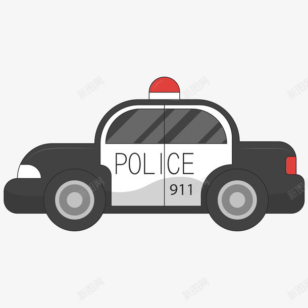 卡通可爱交警车矢量图ai免抠素材_88icon https://88icon.com 交警 交警车 出动 卡通 干警 警员 警报器 警笛声 逮捕 黑色 矢量图