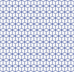 蓝色立方体线条花纹矢量图素材