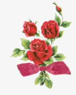 唯美手绘花朵玫瑰花素材