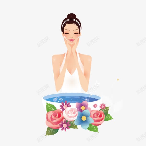 时尚简约风洗脸女郎png免抠素材_88icon https://88icon.com 女郎 时尚 洗脸 简约风