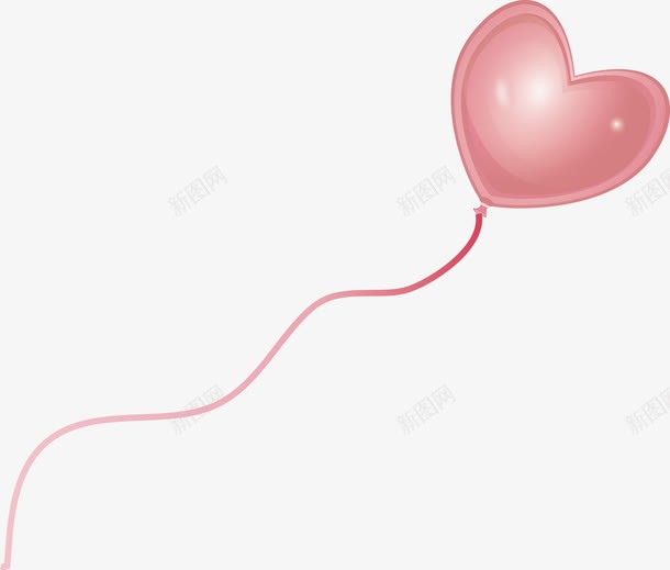 粉色心形气球png免抠素材_88icon https://88icon.com 心形 情人节 气球 粉色