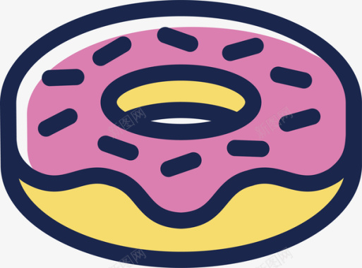 卡通甜甜圈标图标图标