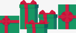 绿色的圣诞节礼盒矢量图素材