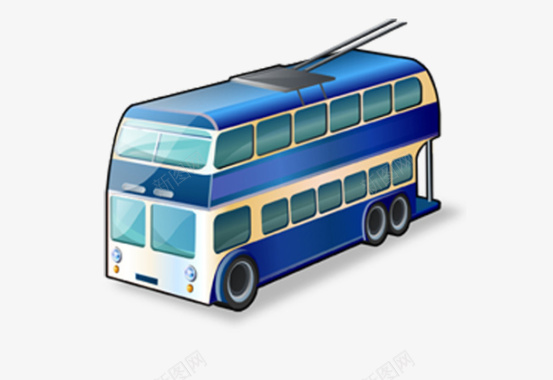 卡通双层巴士公交车图标图标