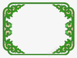 绿色矩形花纹边框素材