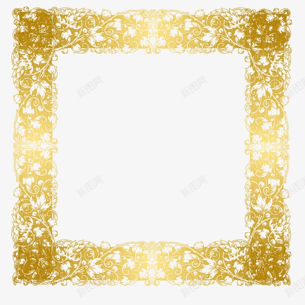 欧式古典的金色相框边框png免抠素材_88icon https://88icon.com 古典 古典边框 欧式 边框纹理 金色相框