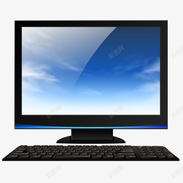 显示器与键盘png免抠素材_88icon https://88icon.com 显示器 键盘 黑色显示器 黑色键盘