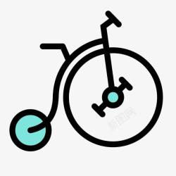 卡通黑色线条极限运动自行车素材