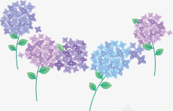 手绘清新紫色花朵矢量图素材