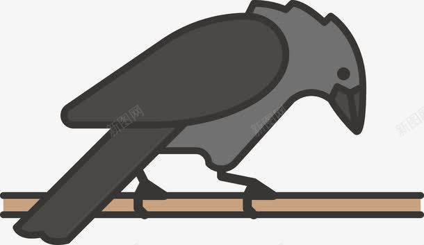 禽类黑色乌鸦图标图标
