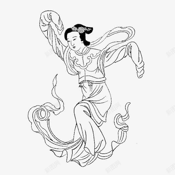 古代人物手绘图png免抠素材_88icon https://88icon.com 古代美女 工笔 线条人物 青墨