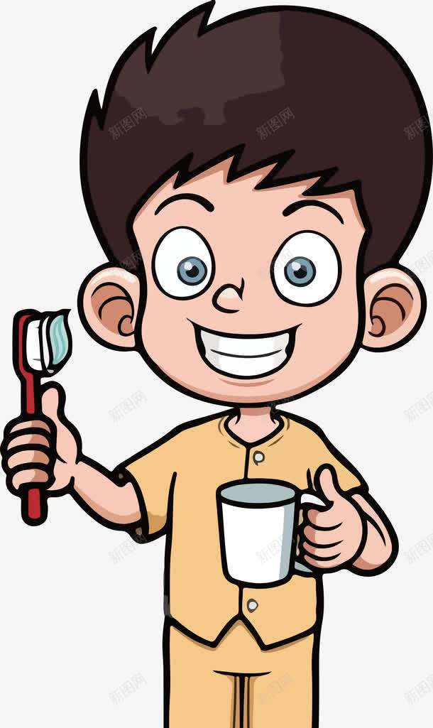 卡通刷牙的男孩png免抠素材_88icon https://88icon.com AI 儿童刷牙 刷牙 卡通 男孩