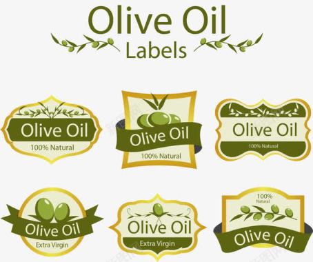 手绘橄榄油标签图标图标