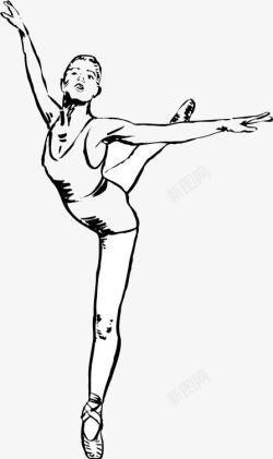 素描芭蕾舞女演员素材