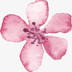 水彩粉色一朵花素材