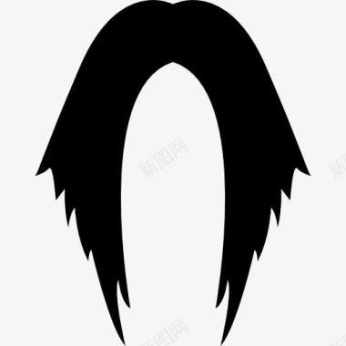 长长的黑发在点图标图标