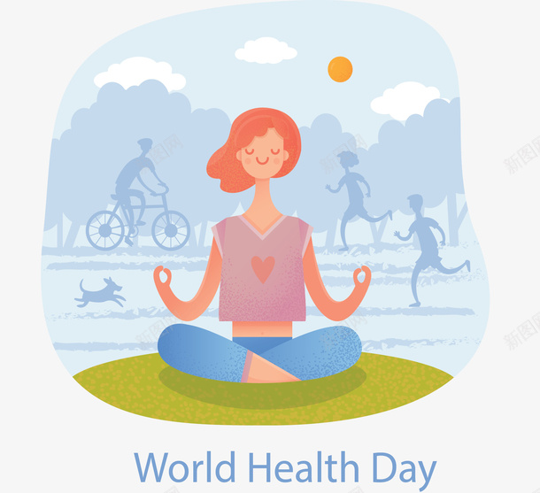 世界卫生健康日瑜伽矢量图ai免抠素材_88icon https://88icon.com 世界卫生日 健康日 卫生日 瑜伽 矢量png 练瑜伽 矢量图