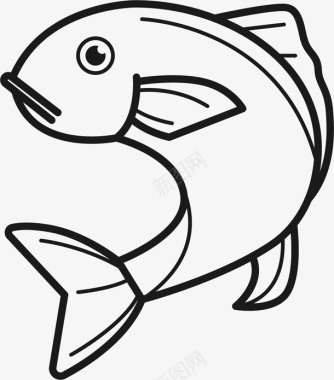 杀鱼素材手绘小鱼矢量图图标图标