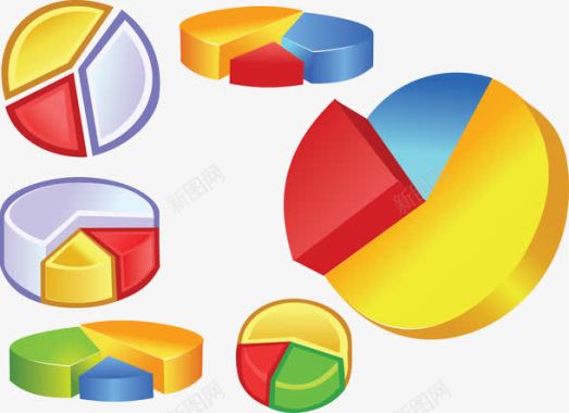 圆饼状图3D饼状图图标图标